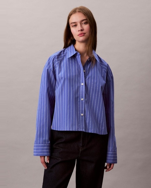 Imagem 0 de Camisa Boxy Fit às Riscas