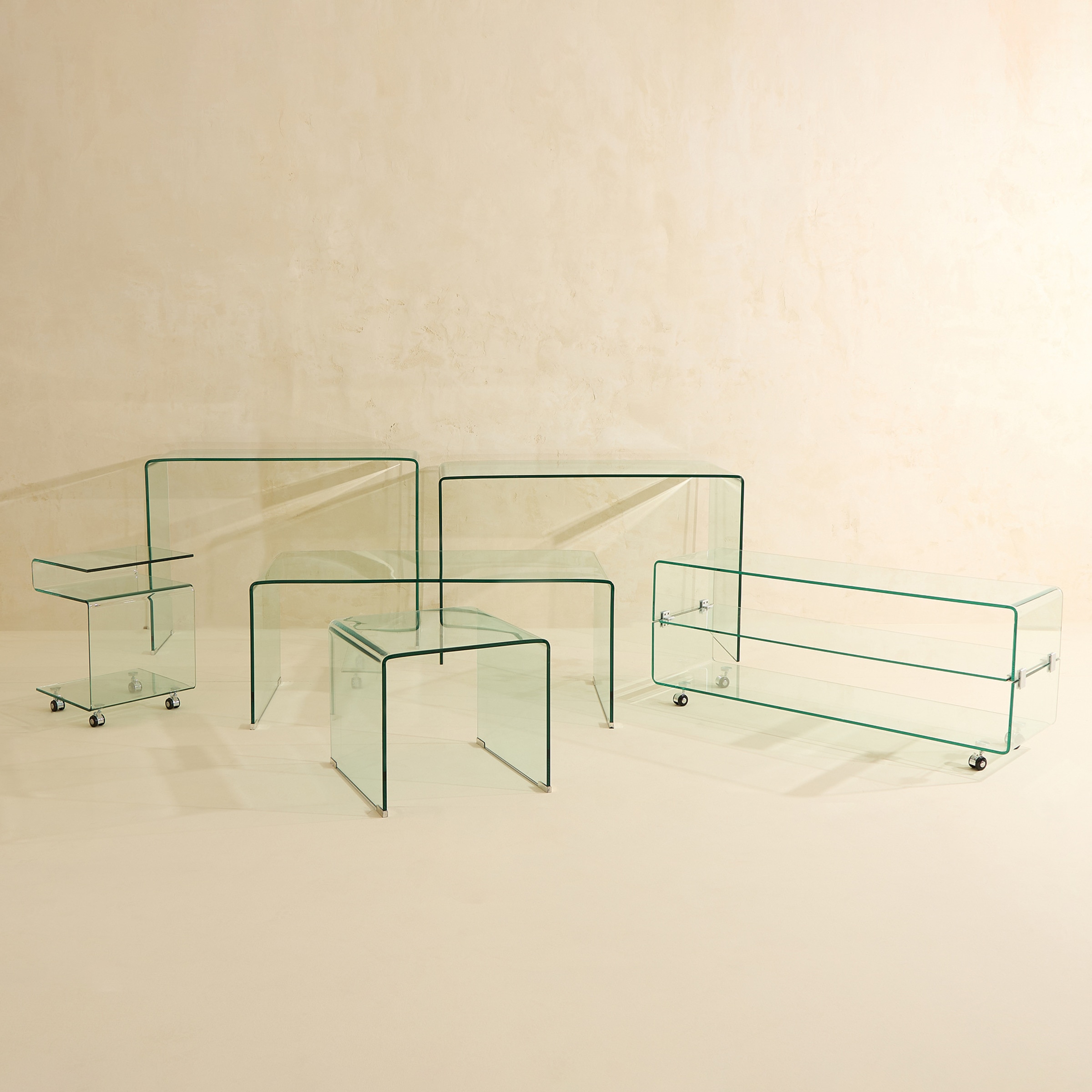 Mesa de Secretária de Vidro Shiny Transparente-9