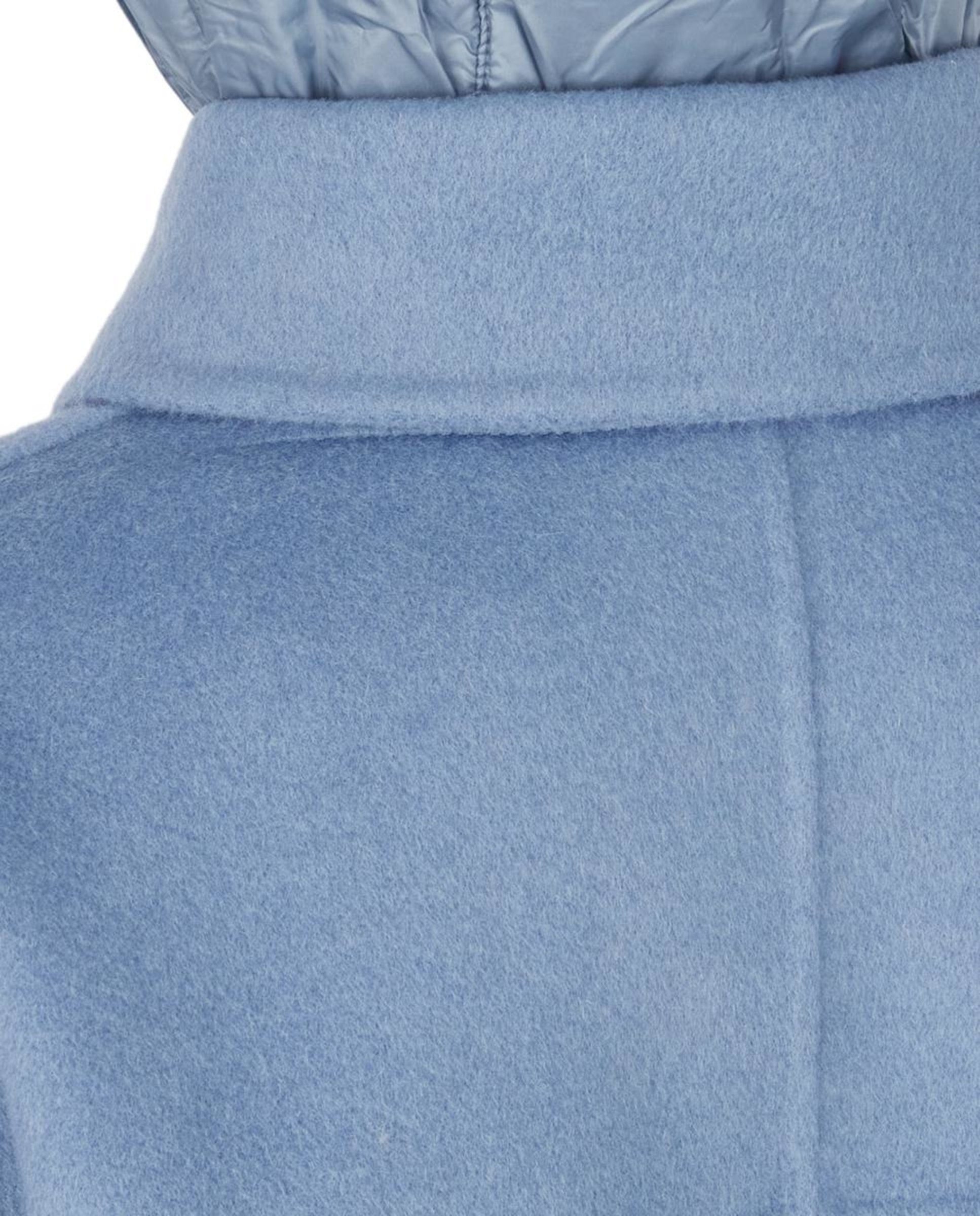 Sobretudo Médio com Capuz Acolchoado Desmontável Azul-claro-7