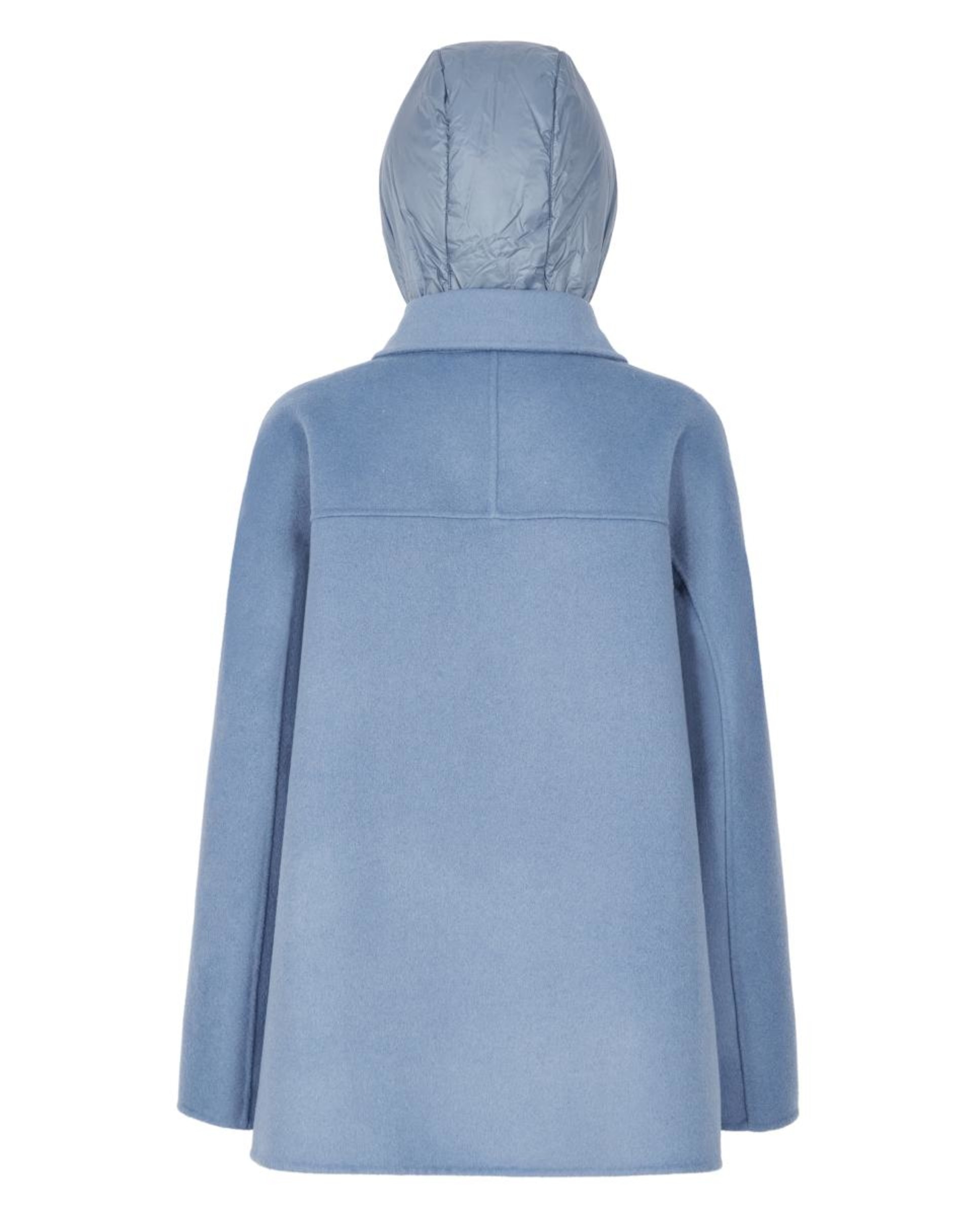 Sobretudo Médio com Capuz Acolchoado Desmontável Azul-claro-5