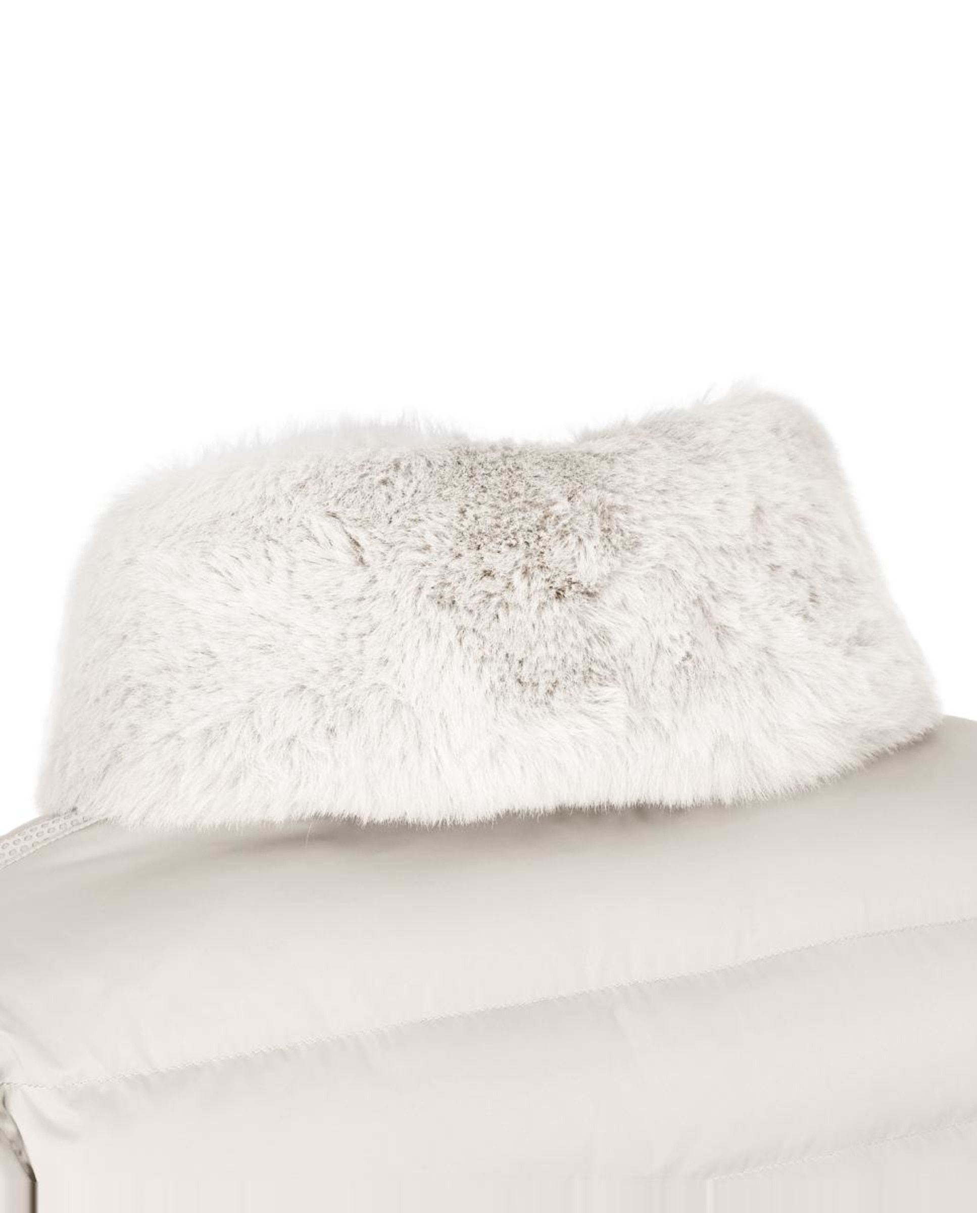 Blusão Acolchoado de Comprimento Médio com Capuz Branco-5