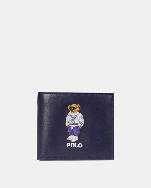 Imagen 0 de Cartera de hombre de piel con logotipo bordado