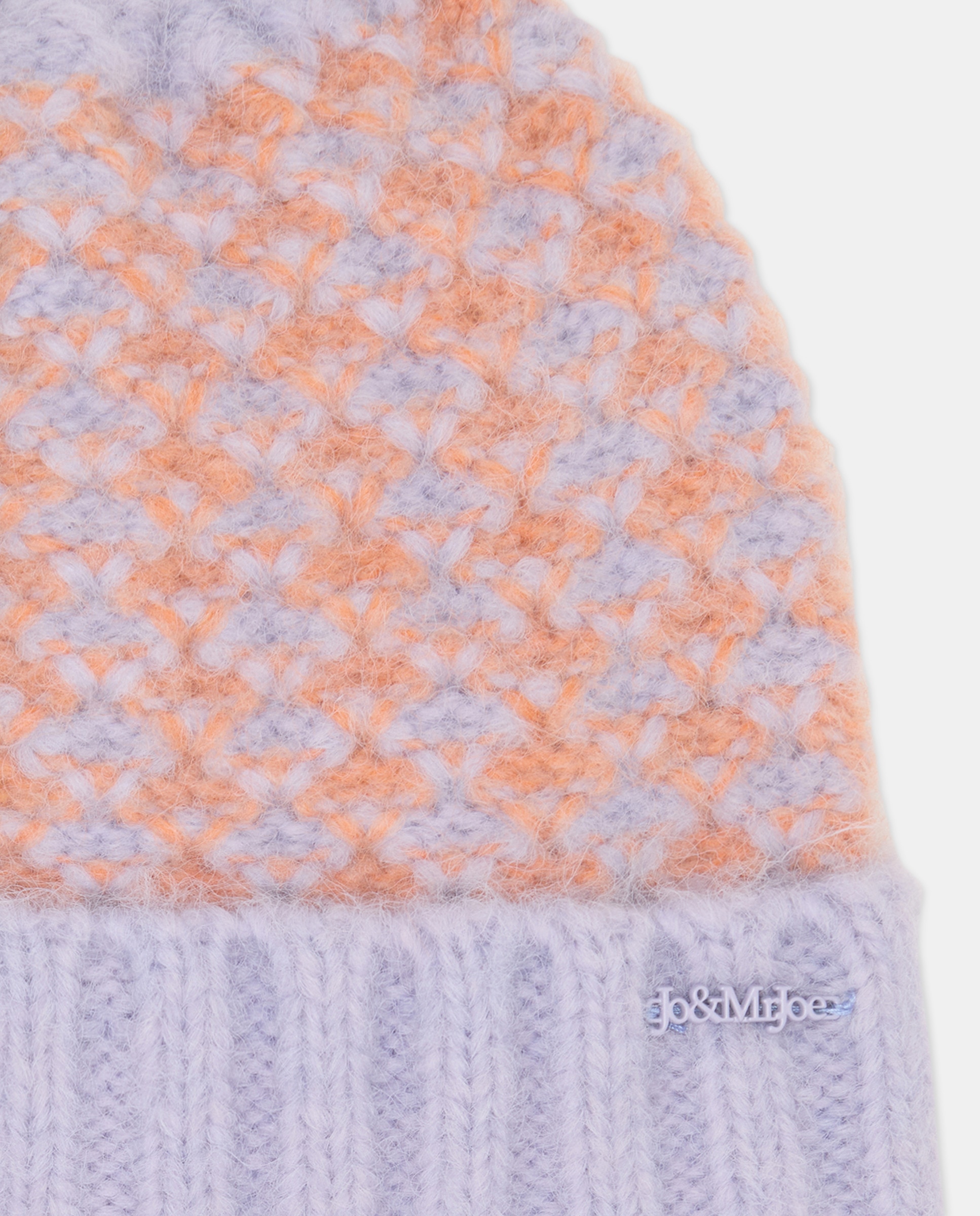 Conjunto de Gorro e Gola Bicolor Roxo-5