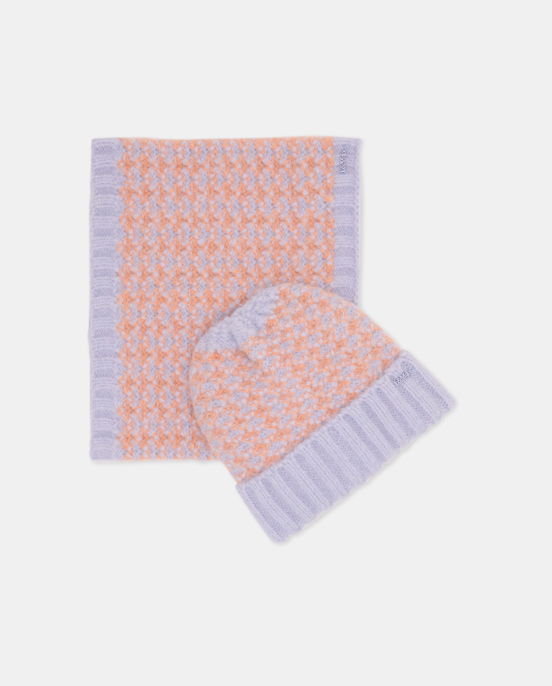Conjunto de Gorro e Gola Bicolor Roxo-2