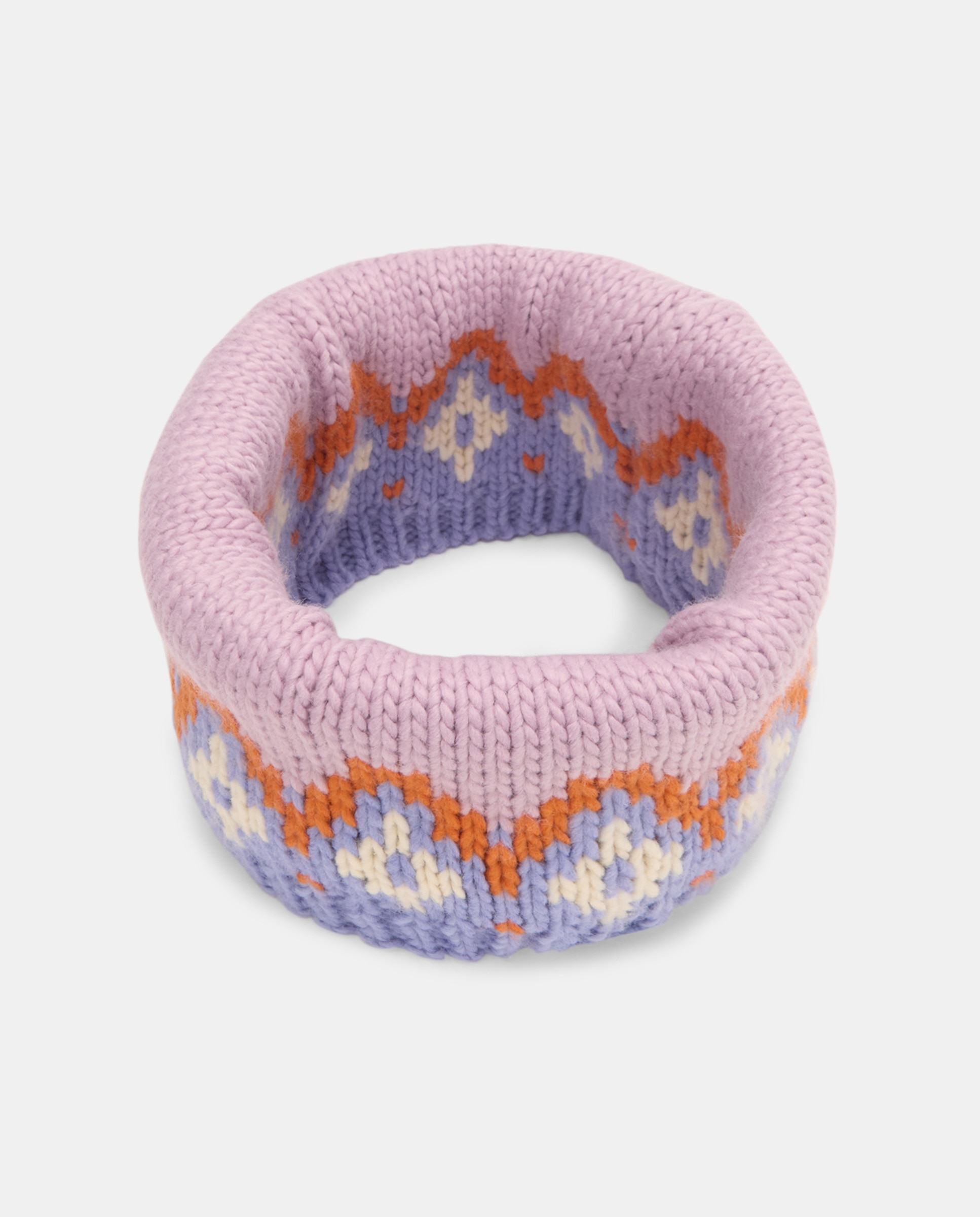 Conjunto de Gorro com Pompom e Cachecol com Rebordo Decorativo Colorido Roxo-3