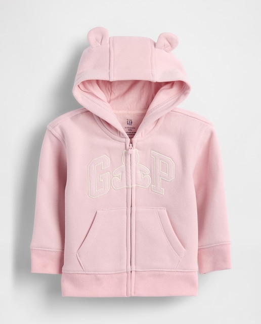 Imagem 0 de Sweatshirt Vintage Suave para Bebé com Fecho de Correr com Logótipo e Capuz com Orelhas de Urso