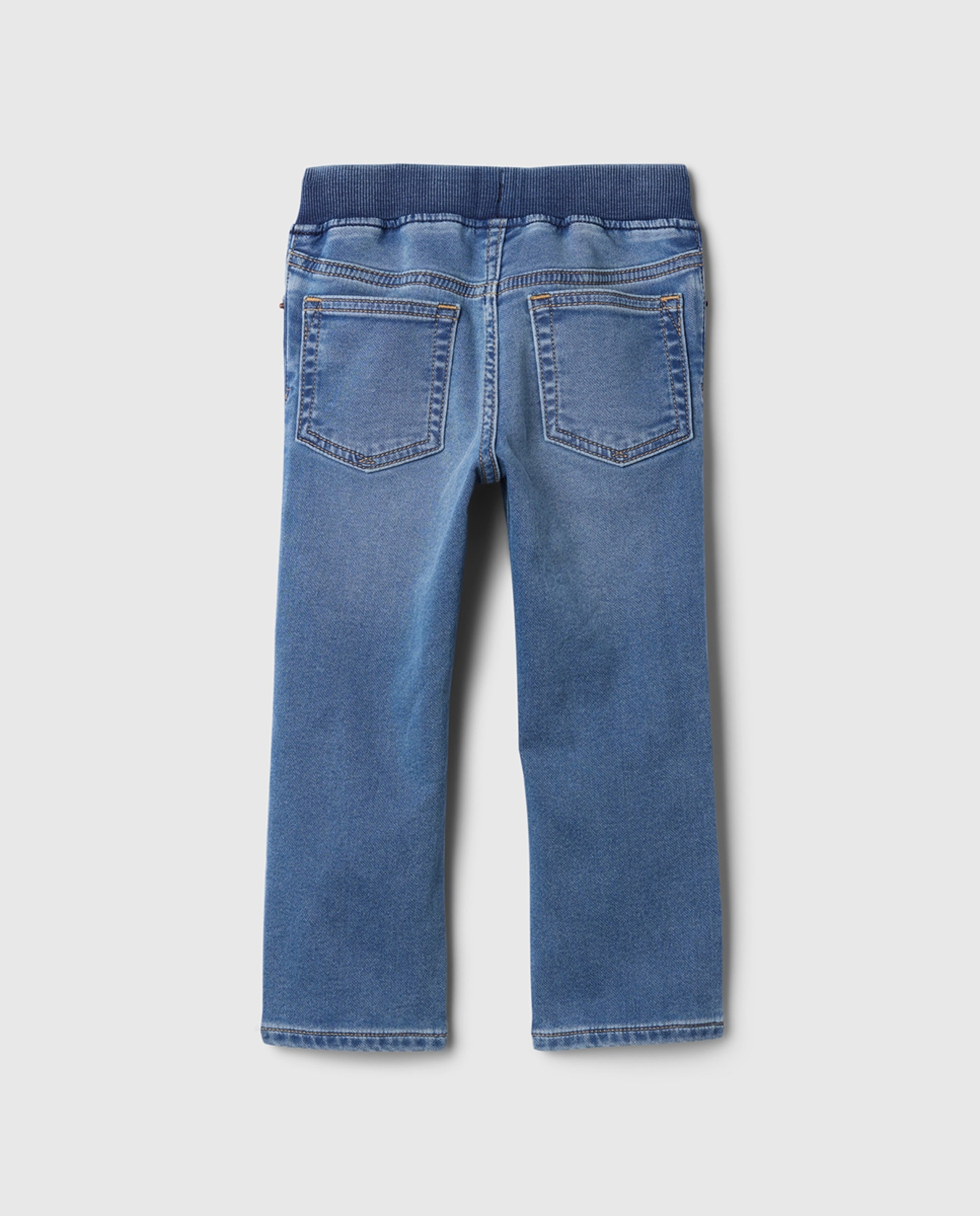 Jeans de Bebé com Lavagem e Cordão e Elástico no Cós Azul-2