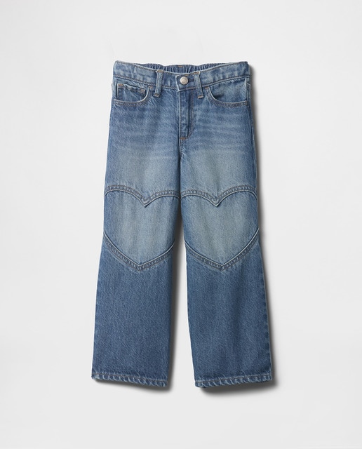 Imagem 0 de Jeans Clássicas de 5 Bolsos de Bebé com Botão de Pressão e Lavagem Média