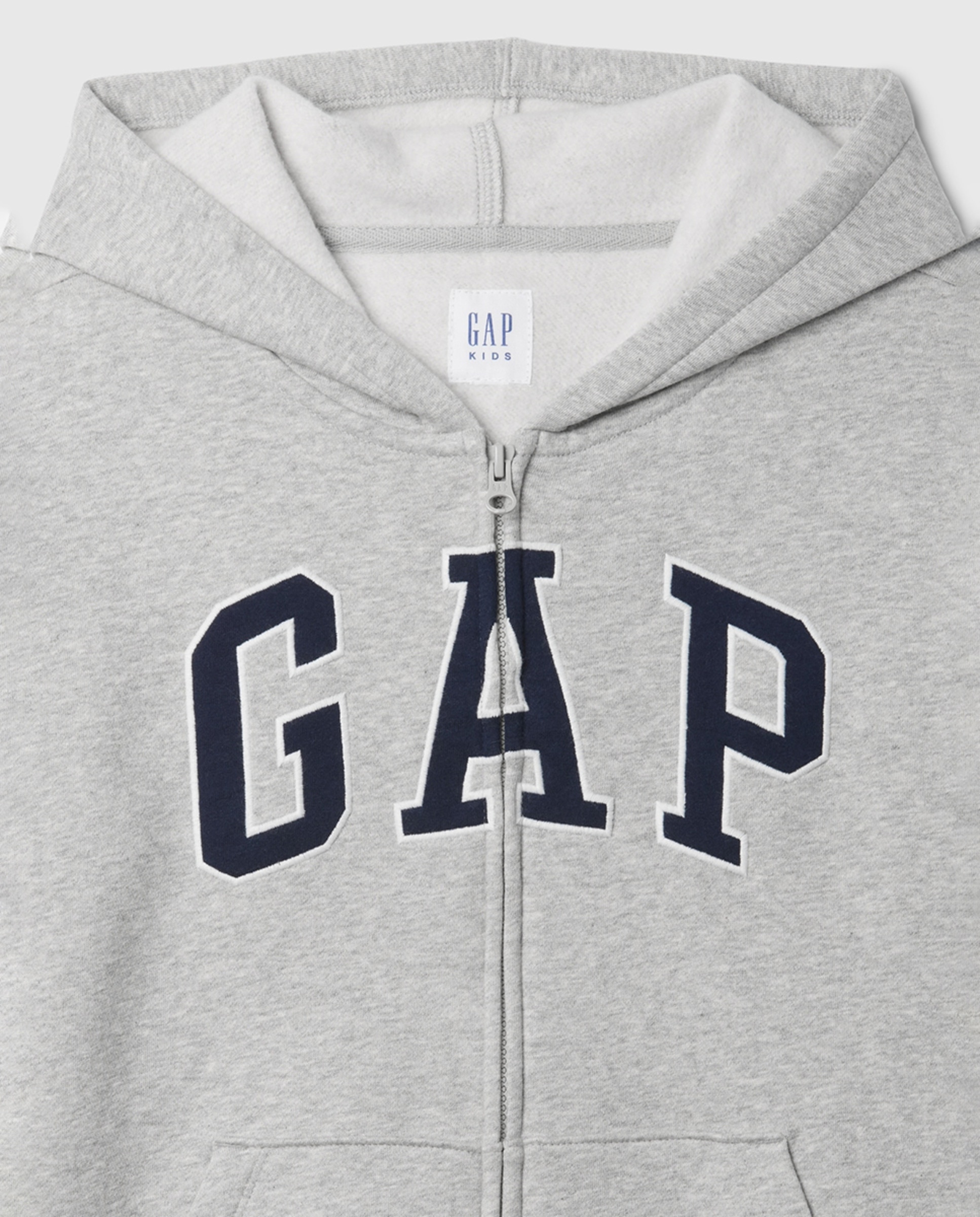 Sweatshirt com Capuz com Fecho de Correr Kids Relaxed Logo Cinzento-3
