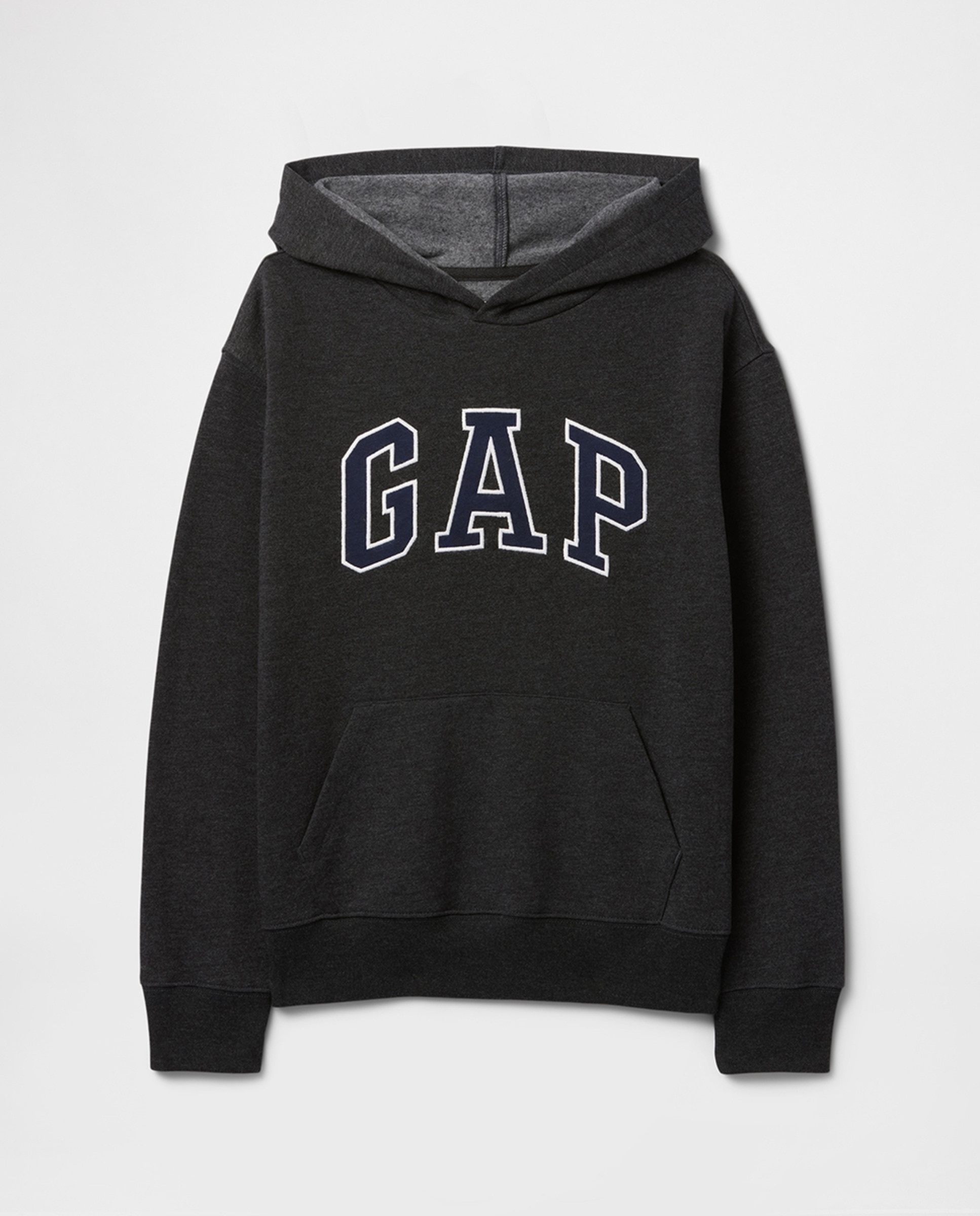Sweatshirt com capuz e logótipo à frente Cinzento-escuro-2