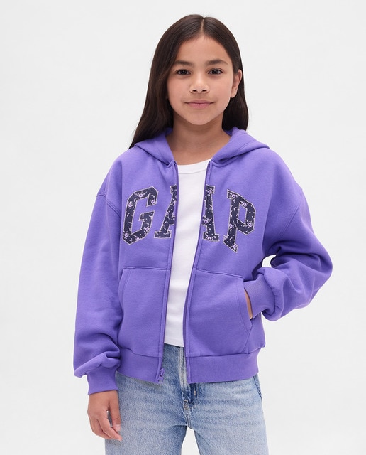 Imagem 0 de Sweatshirt Aberta com Capuz e Bolso Canguru. Logótipo Central Estampado