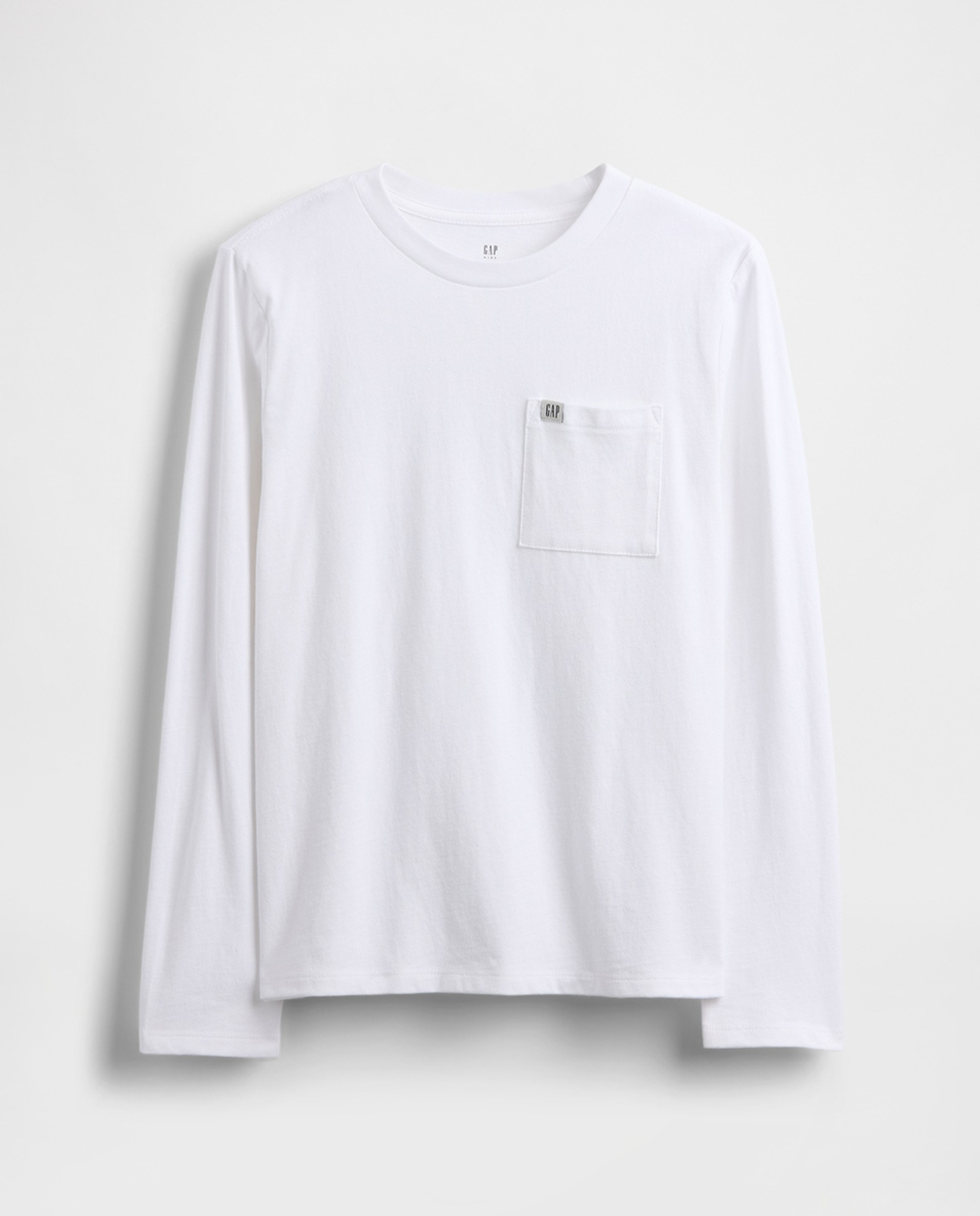 T-shirt Lisa com Decote Redondo. Bolso com Logótipo Branco-1