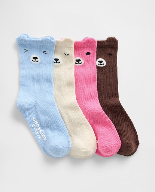 Imagem 0 de Pack de 4 Pares de Meias de Bebés e Crianças Pequenas com Ursinho