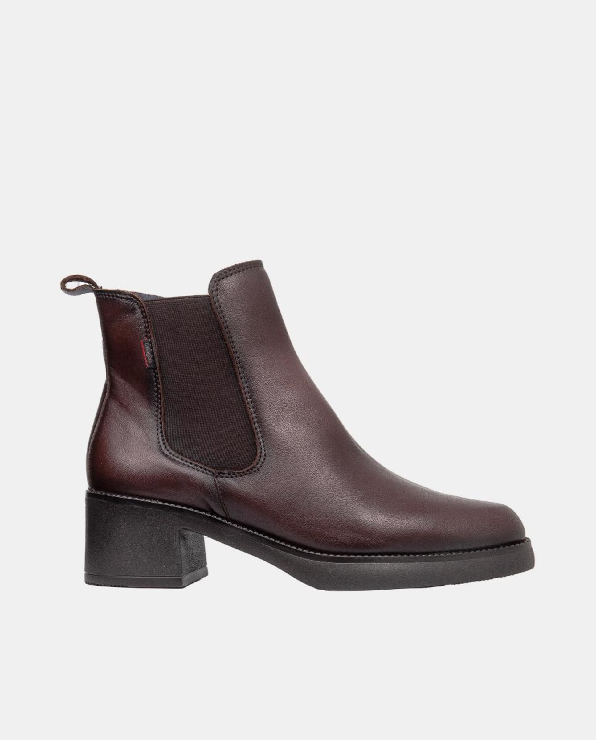Botins com Sola de Salto Médio Castanho-escuro-1
