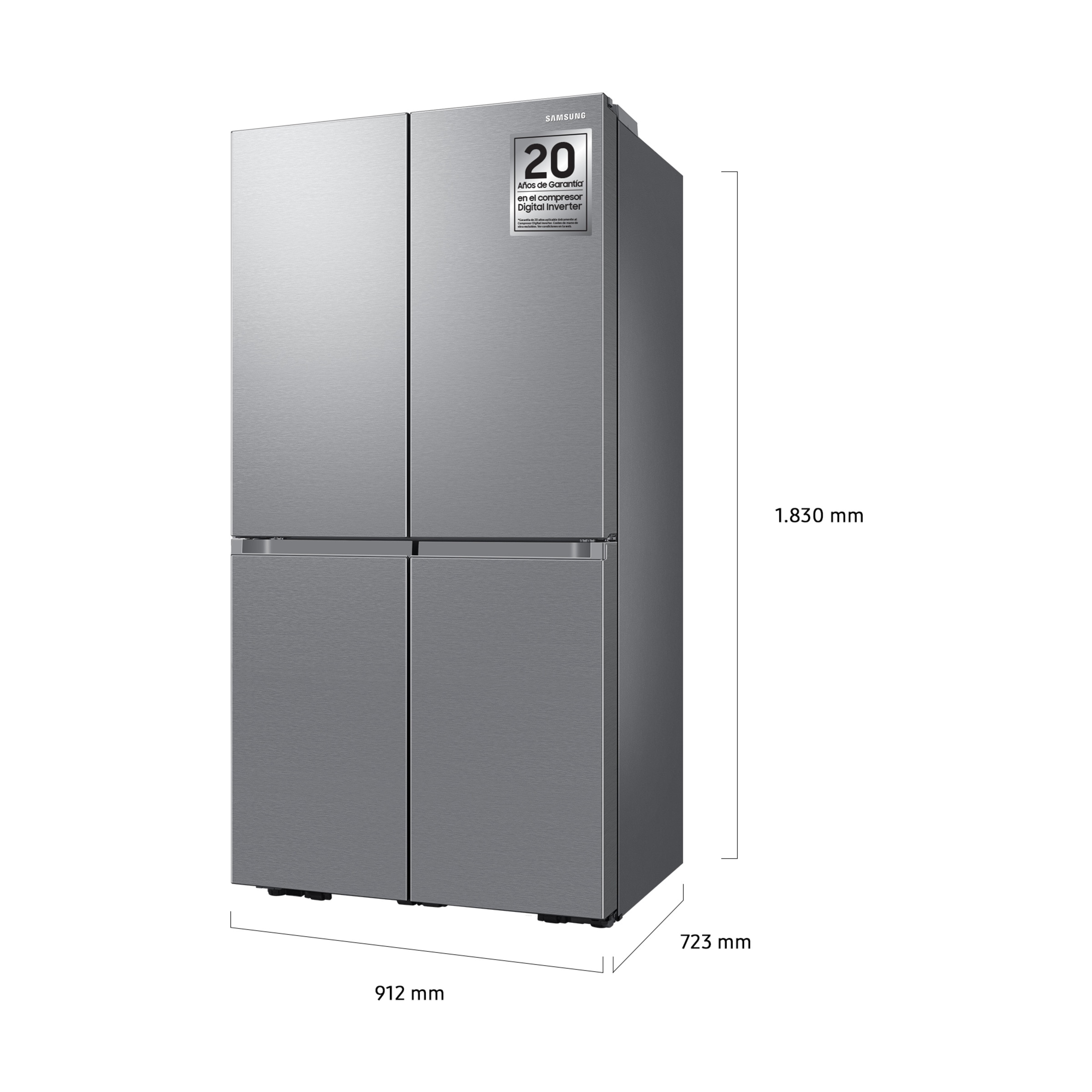 Frigorífico Americano Samsung RF65DG960ESREF de 4 Portas com Dispensandor e de 178 cm - Inox Aço-2