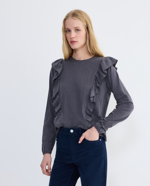Imagen 0 de Camiseta mujer volante gasa