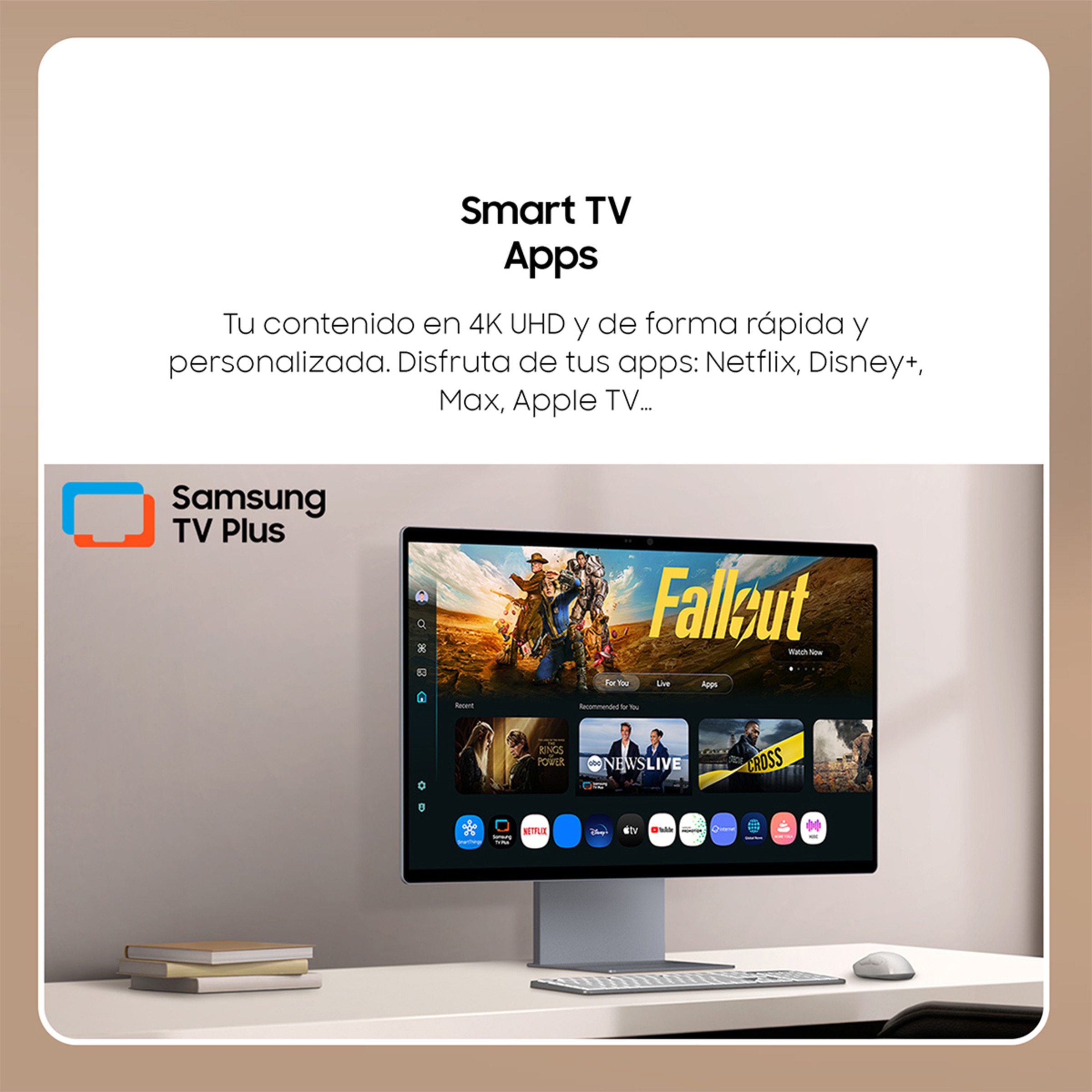 Monitor Gaming 80 cm (32") Samsung Smart Monitor M9 LS32FM902SUXEN, OLED, UHD 4K, 165 Hz, 0,03 ms, FreesSync Premium Pro con altavoces Plateado carbón-5