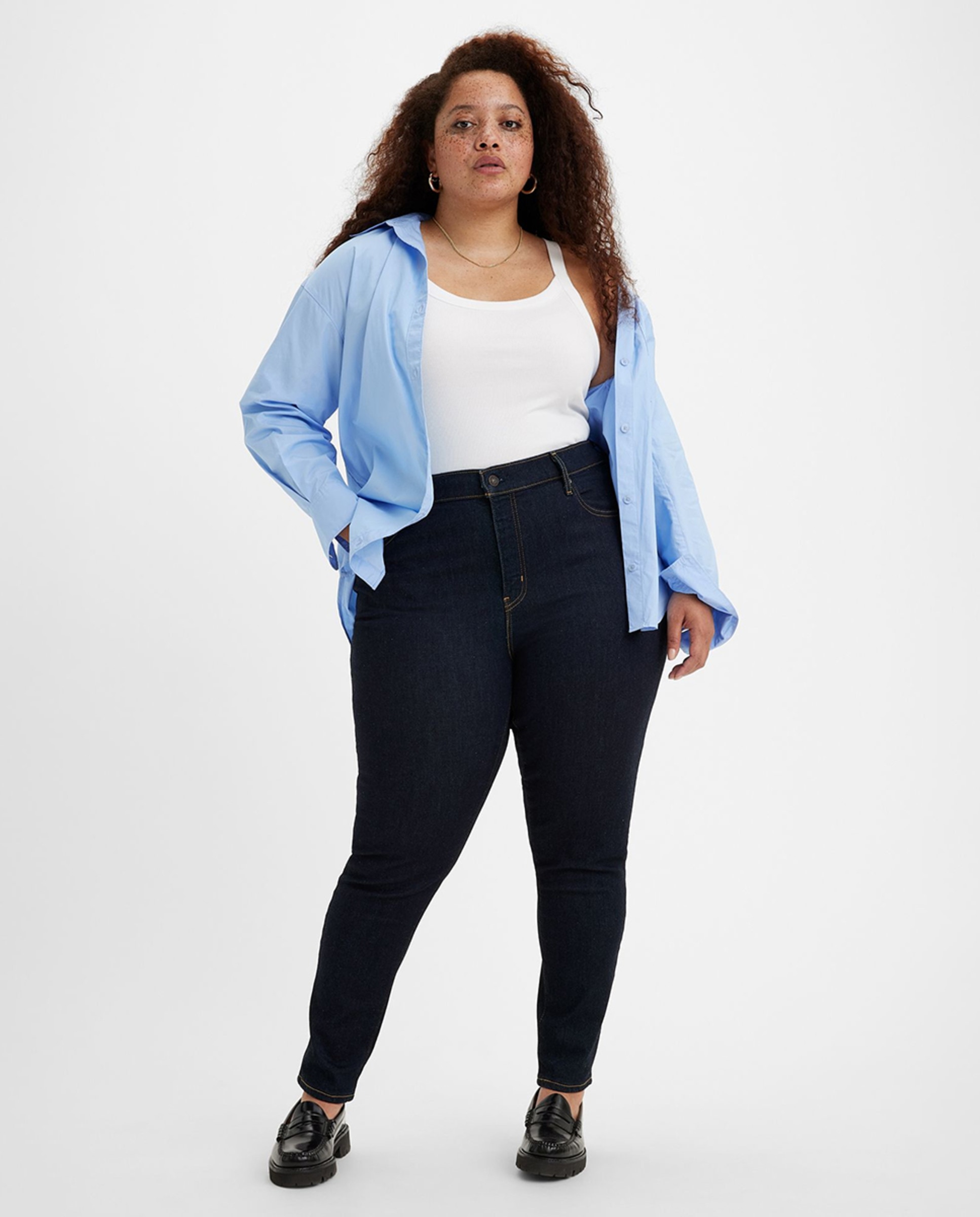 Jeans 721 Skinny com lavagem escura Azul-marinho-1