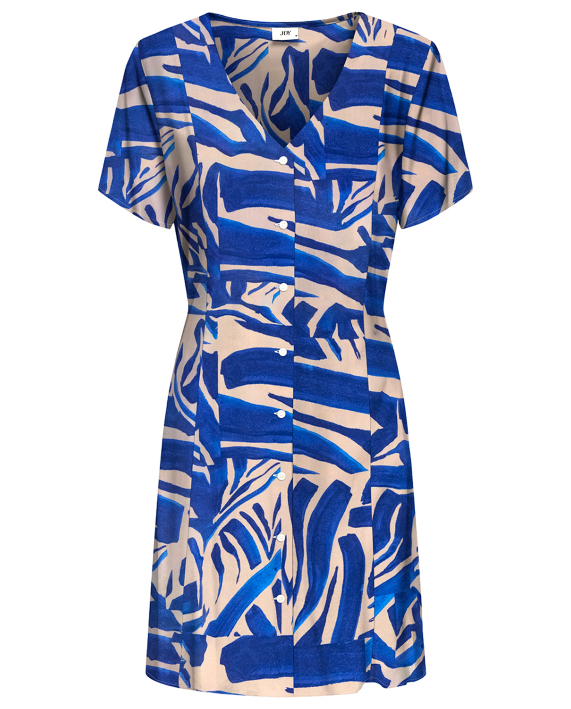 Vestido Curto de Manga Curta com Estampado Azul-índigo-3