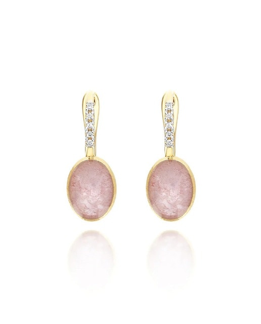 Imagem 0 de Brincos "Boules" em Ouro, Diamantes e Quartz Strawberry (small)