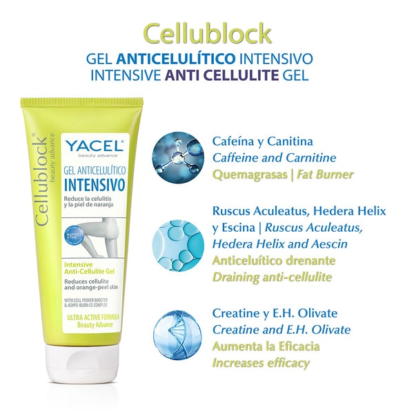 Cellublock Intensives Cellulite-Gel Reduziert Cellulite und Orangenhaut Rohr 200 ml