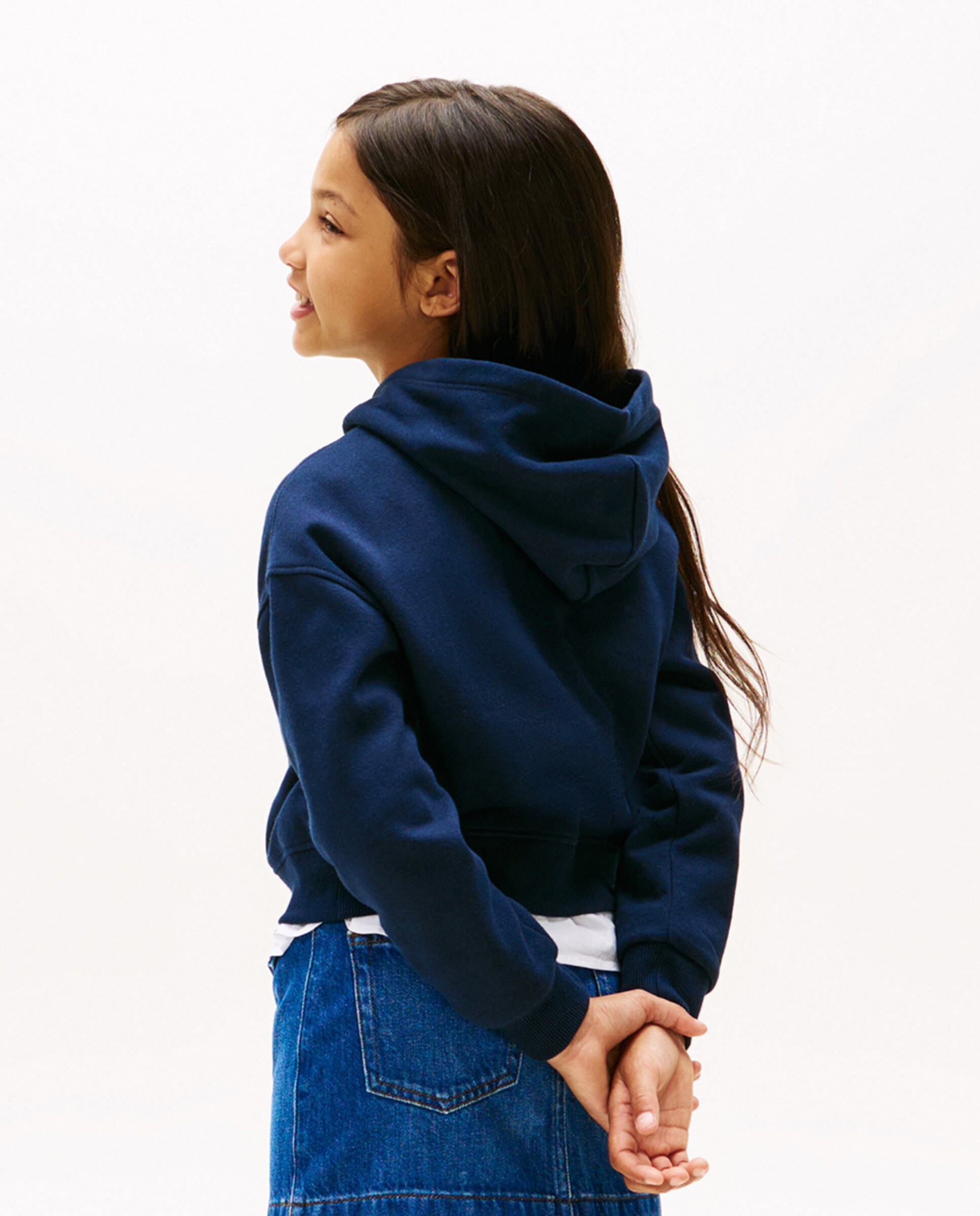 Sweatshirt com Capuz e Logótipo de Pedraria à Frente Azul-marinho-2