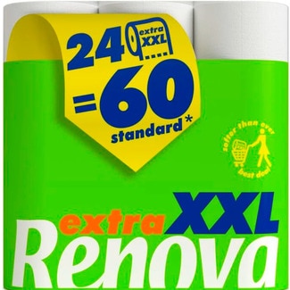 Papel Higiénico Compact XXL 24 rolos = 60 rolos embalagem 24 unidades - Renova