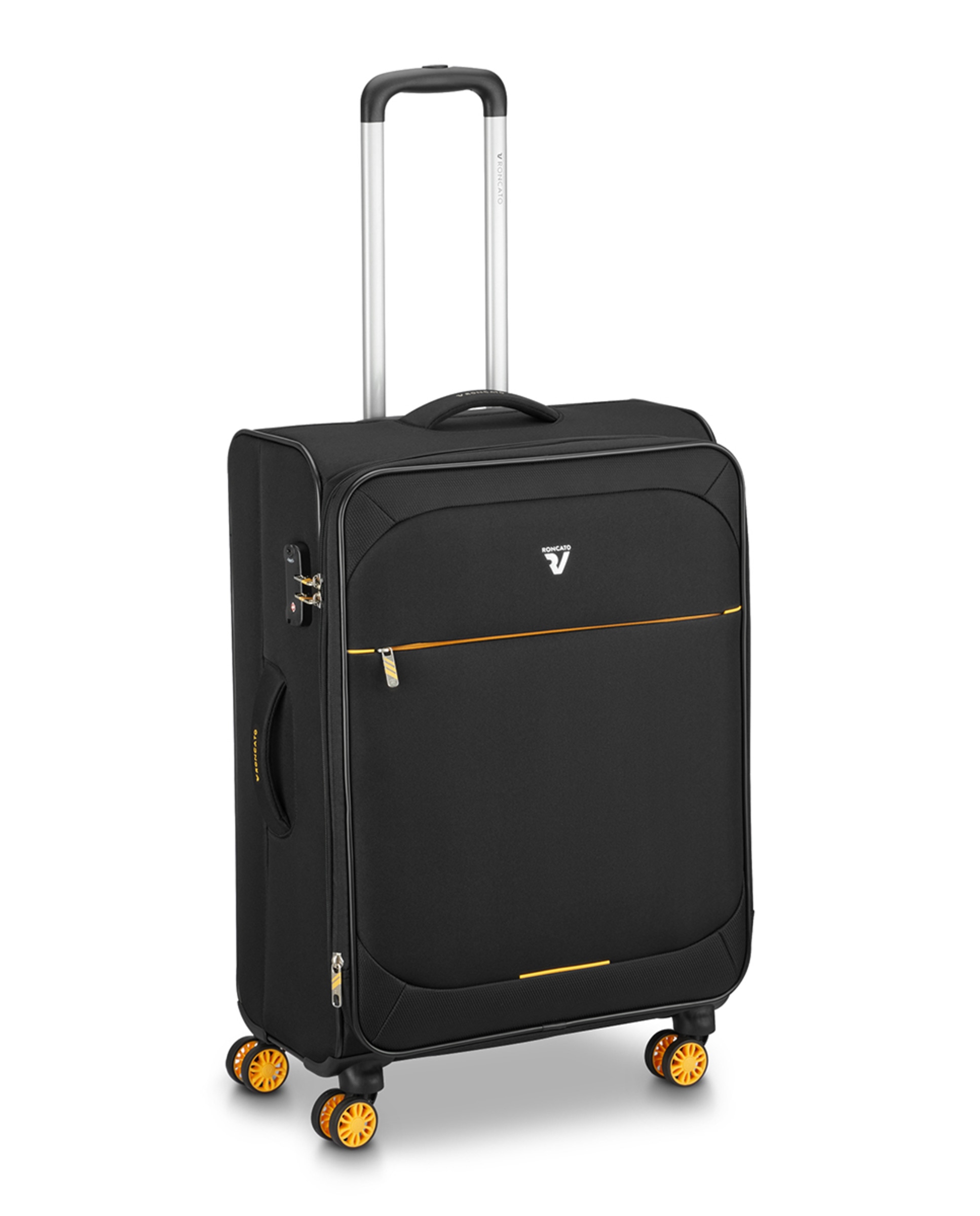 Trolley Médio Smile 2.0 DLX Flexível Expansível com Capacidade até 78 L Preto-9