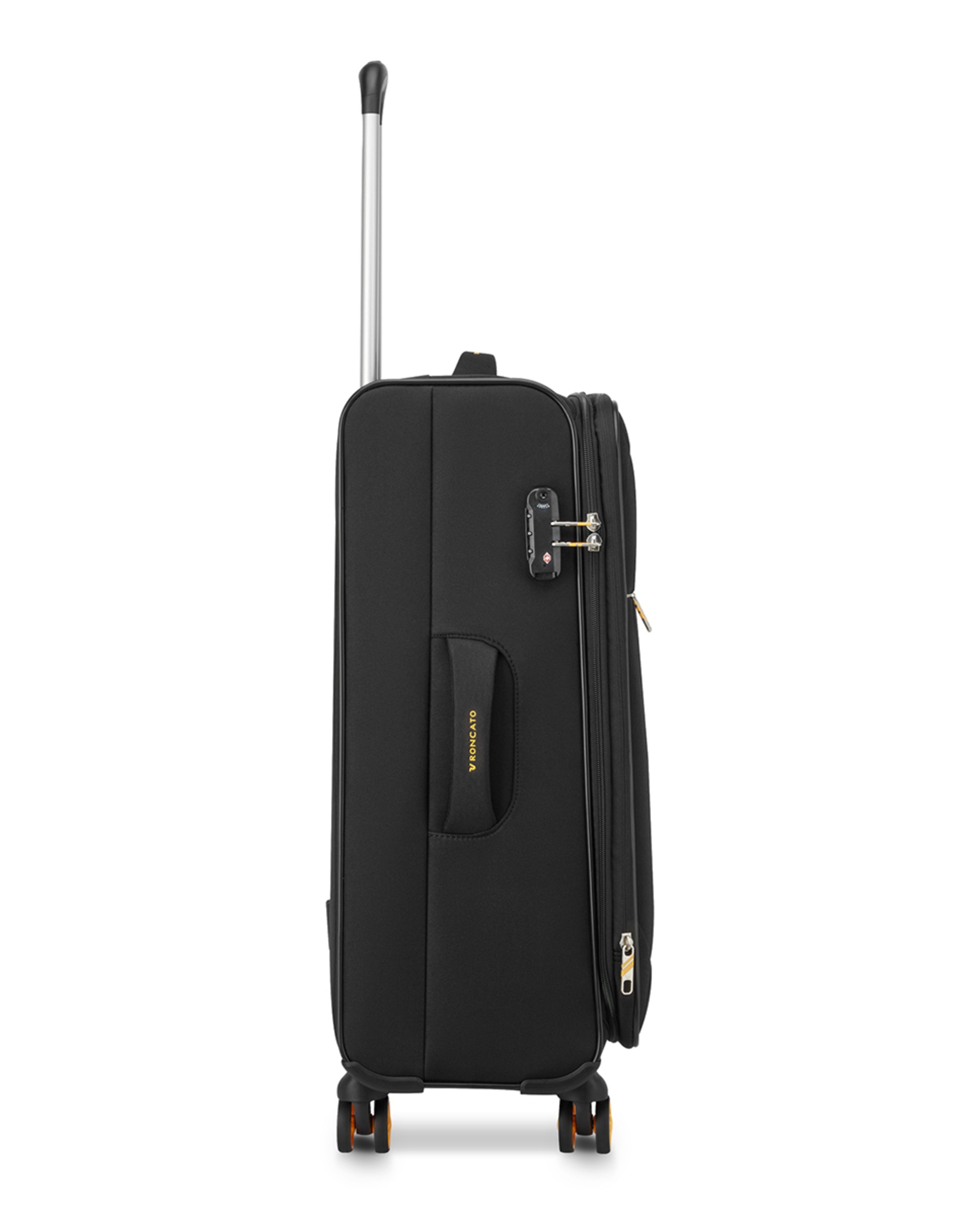 Trolley Médio Smile 2.0 DLX Flexível Expansível com Capacidade até 78 L Preto-4