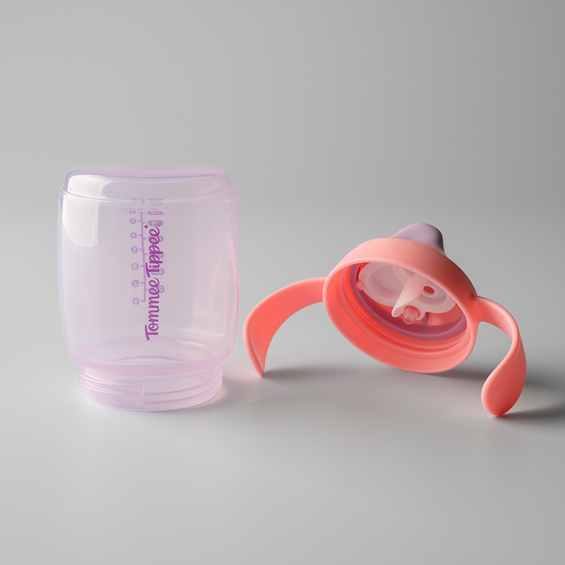 Taza aprendizaje Tommee Tippee trainer Spout 240ml, 6 meses Rosa claro-4