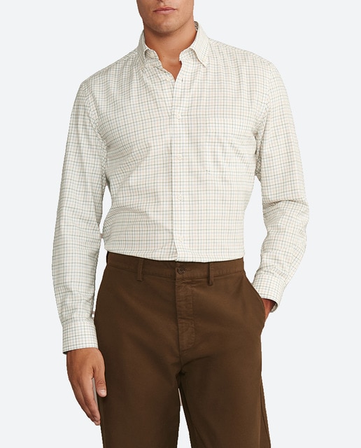 Imagen 0 de Camisa botón down cuadro mediano hombre con bolsillo