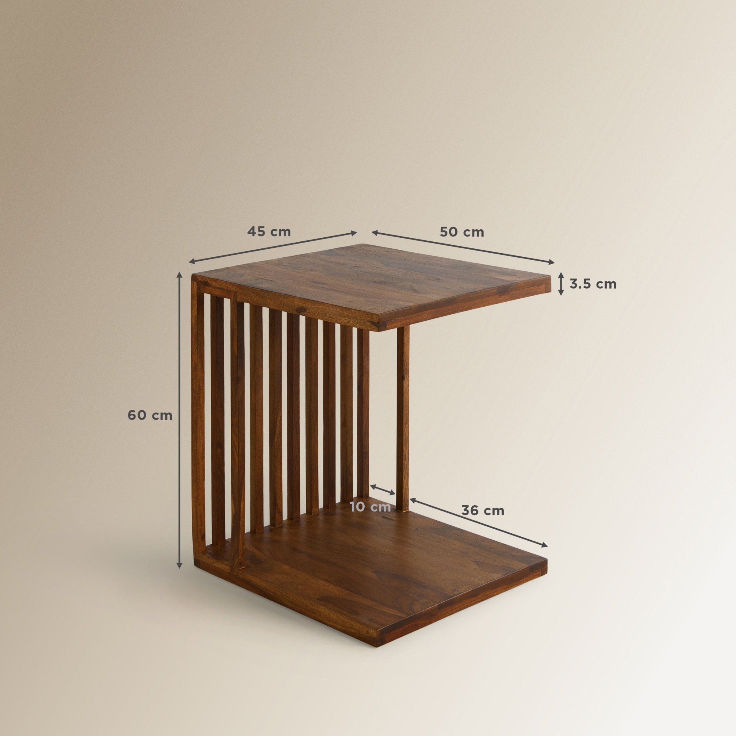 Mesa auxiliar de madera de palisandro Bruno C El Corte Inglés Natural-8