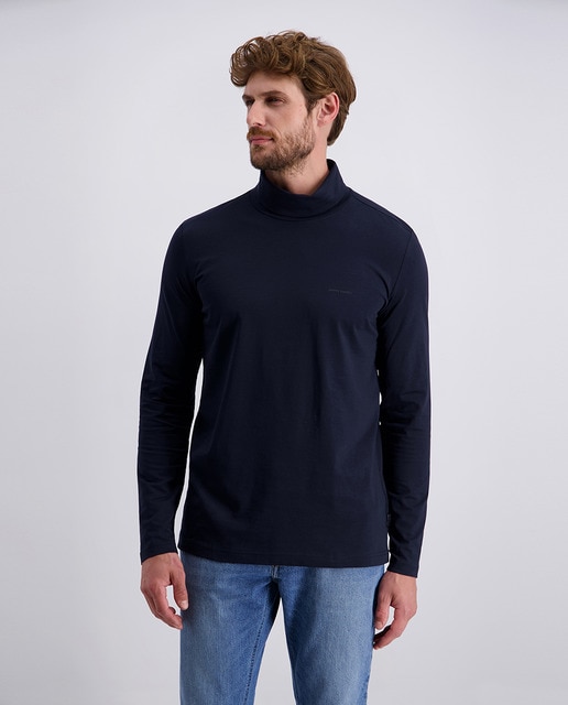 Imagem 0 de Camisola de Gola Dobrada com Manga Comprida - Preto