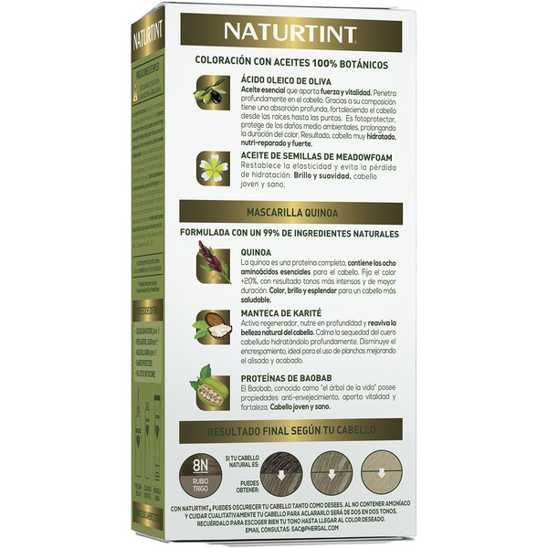 8N wheat blonde permanent hair colour gel ammonia-free box 1 each