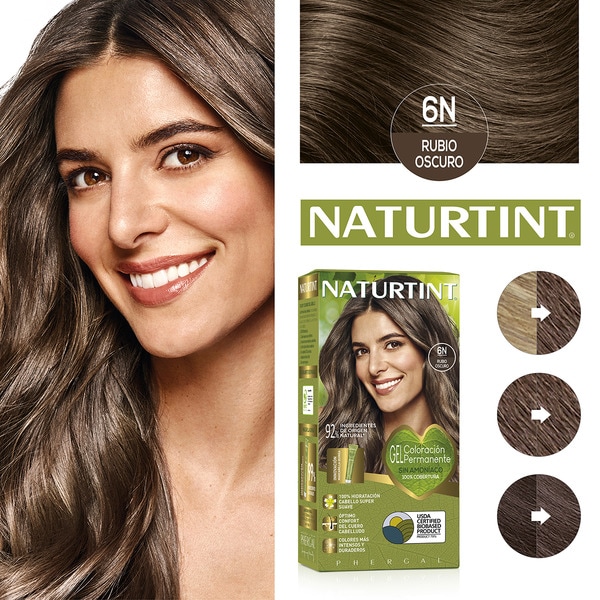 Haarfärbemittel Dunkelblond 6N Gel permanente Farbe ohne Ammoniak Box 1 Einheit