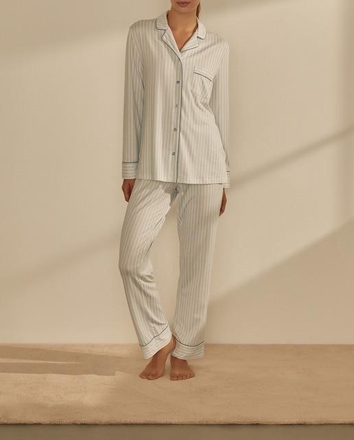 Imagen 0 de Pijama camisero rayas de mujer