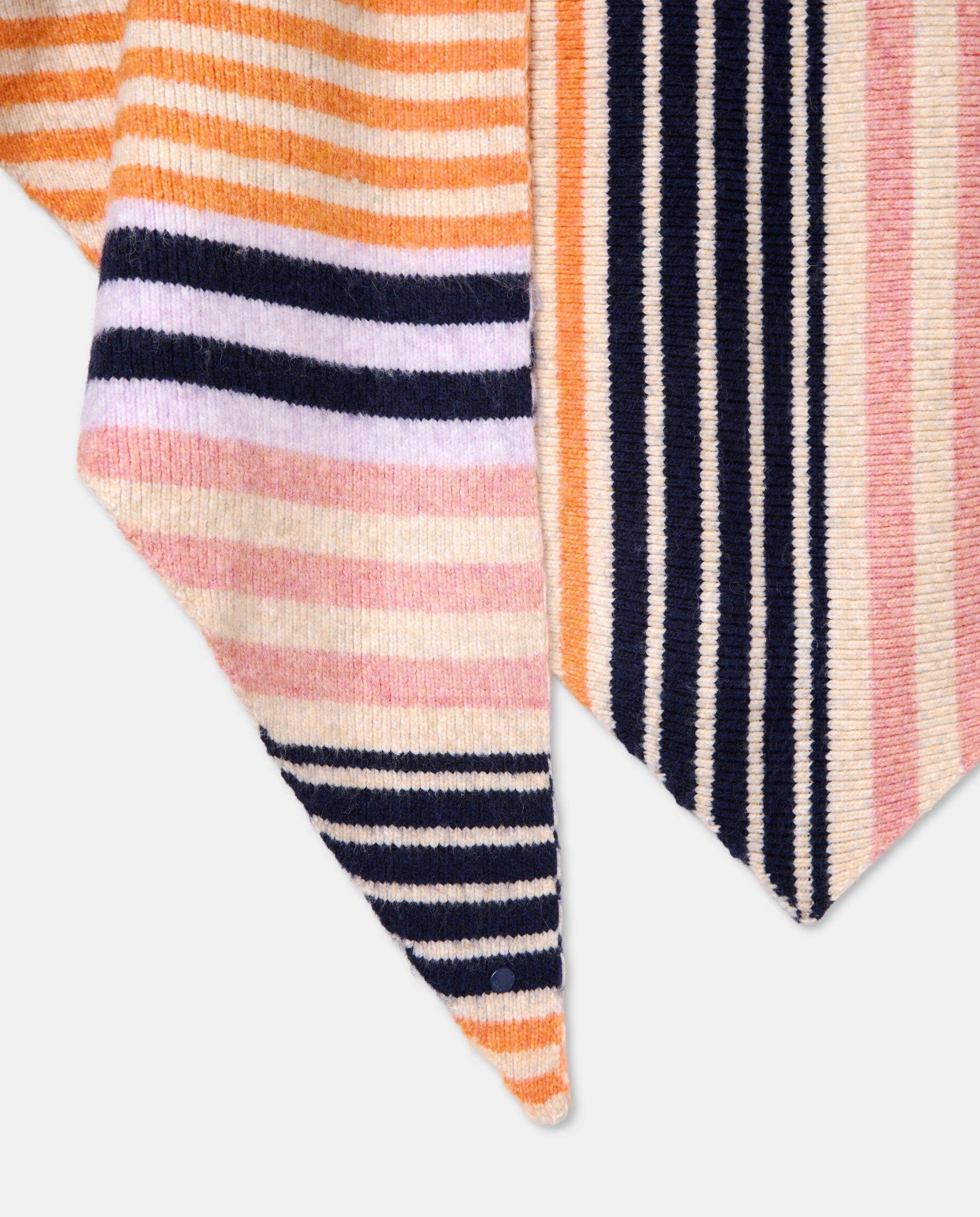 Conjunto de Cachecol em Bico e Luvas às Riscas - Multicolor Roxo-4