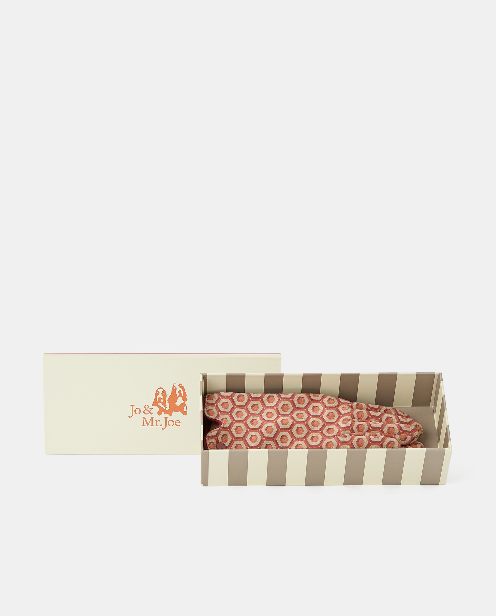 Luvas em Tecido Soft com Estampado Geométrico 660 Laranja-1