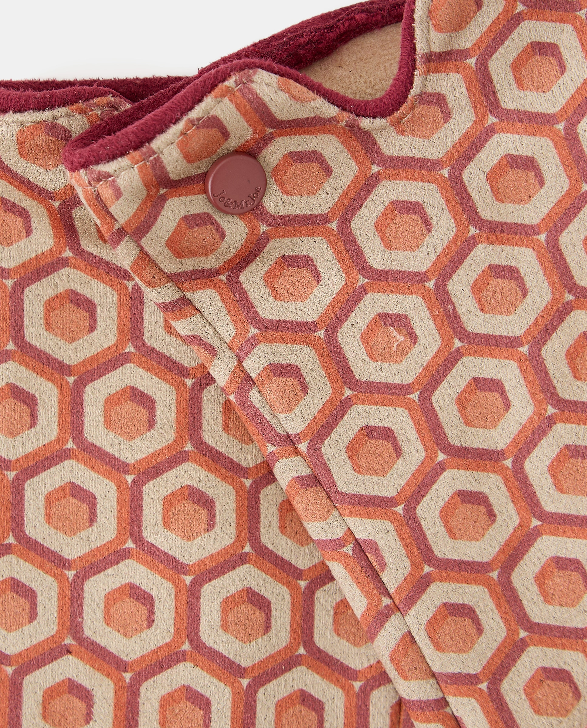 Luvas em Tecido Soft com Estampado Geométrico 660 Laranja-3