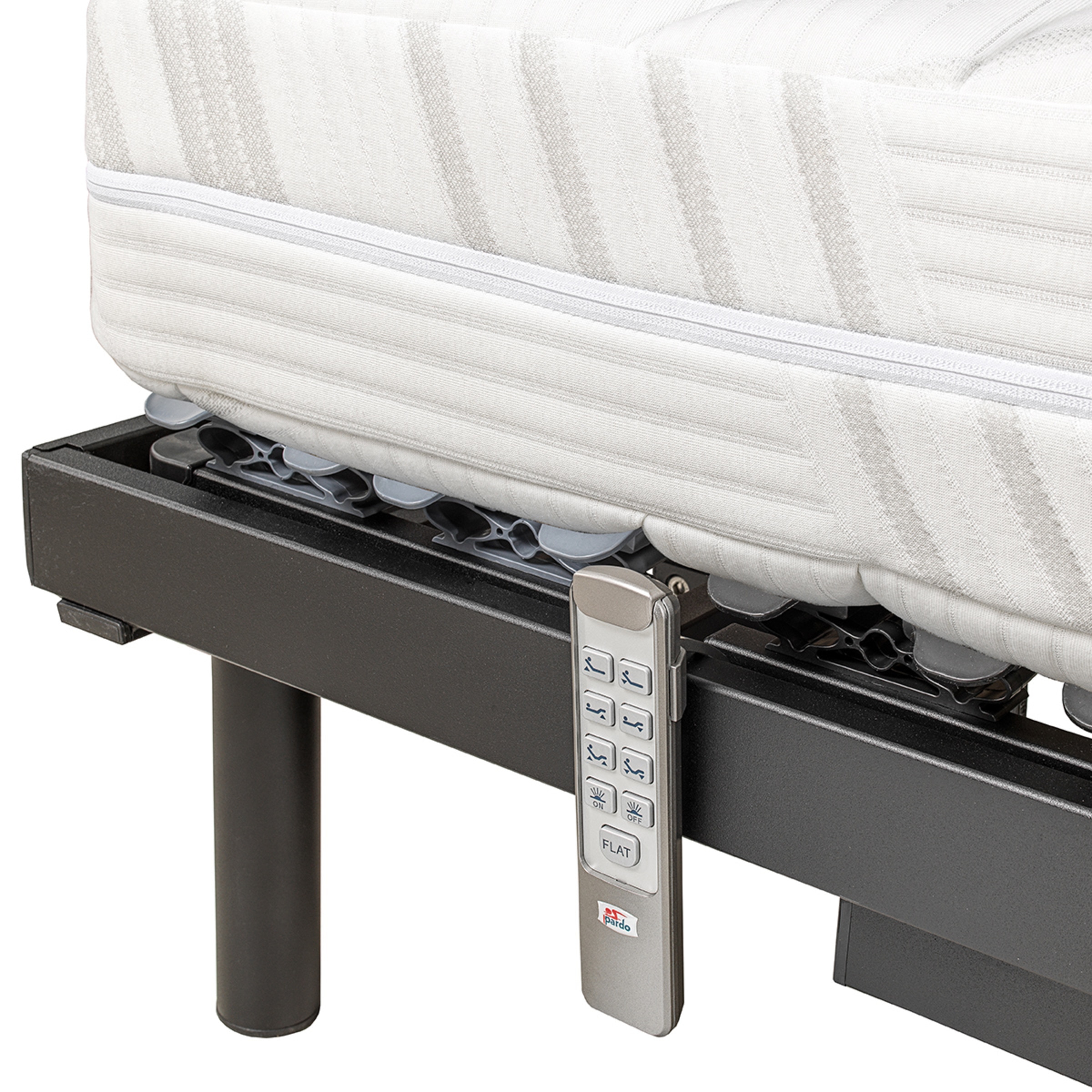 Conjunto de colchón de látex y base articulada con mando inalámbrico Pack Boreal Pardo Negro-3