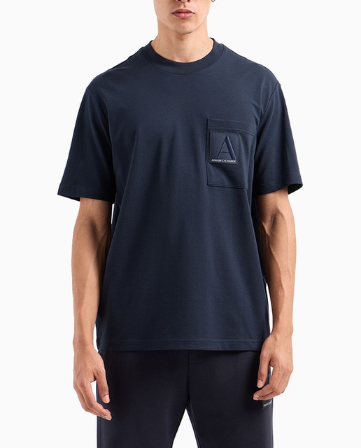 Imagen 0 de Camiseta de hombre de algodón orgánico con logo parche de la cápsula A LINE