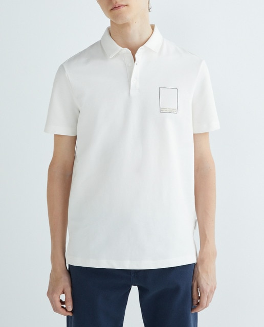 Imagen 0 de Polo de hombre french terry de algodón orgánico con logo