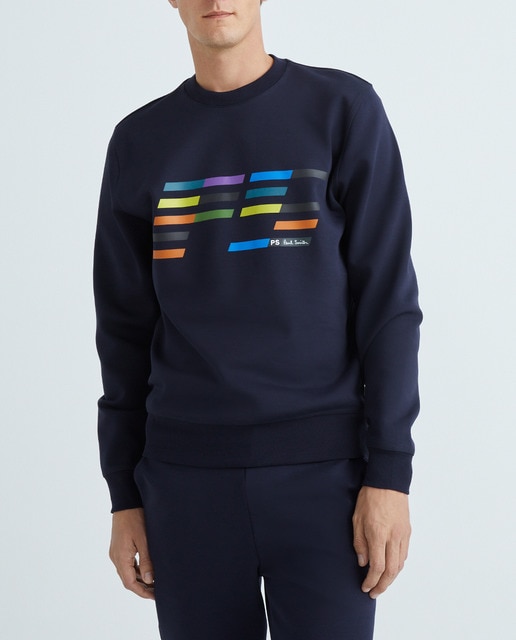 Imagen 0 de Sudadera de hombre  cuello redondo rayas