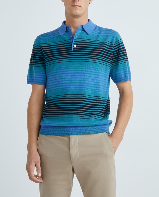 Imagen 0 de Polo en punto de hombre manga corta y rayas