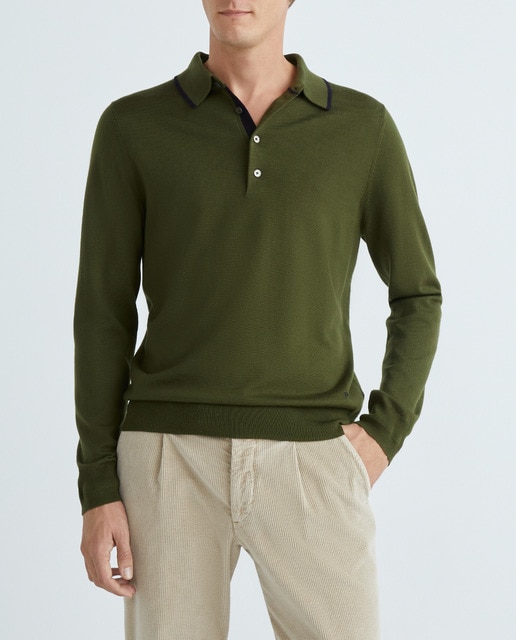 Imagen 0 de Polo en punto de hombre manga larga contraste
