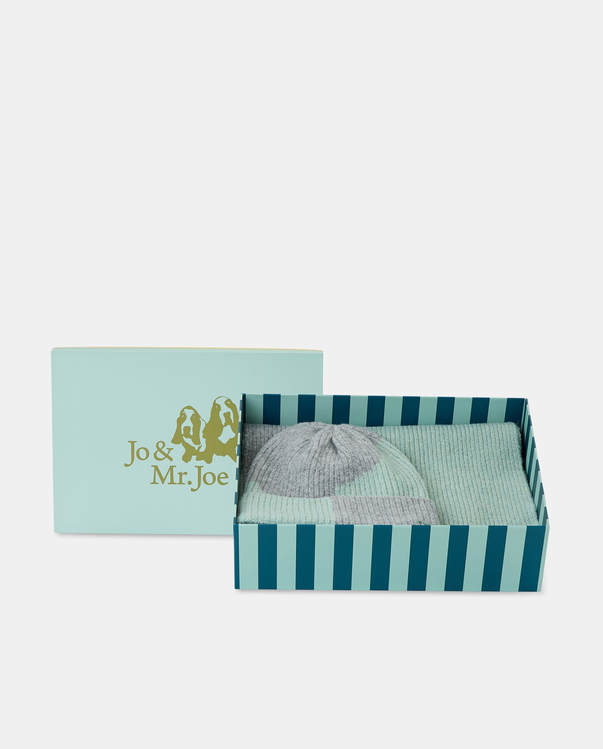 Conjunto de Gorro e Cachecol Bicolor com Ondas Verde-1