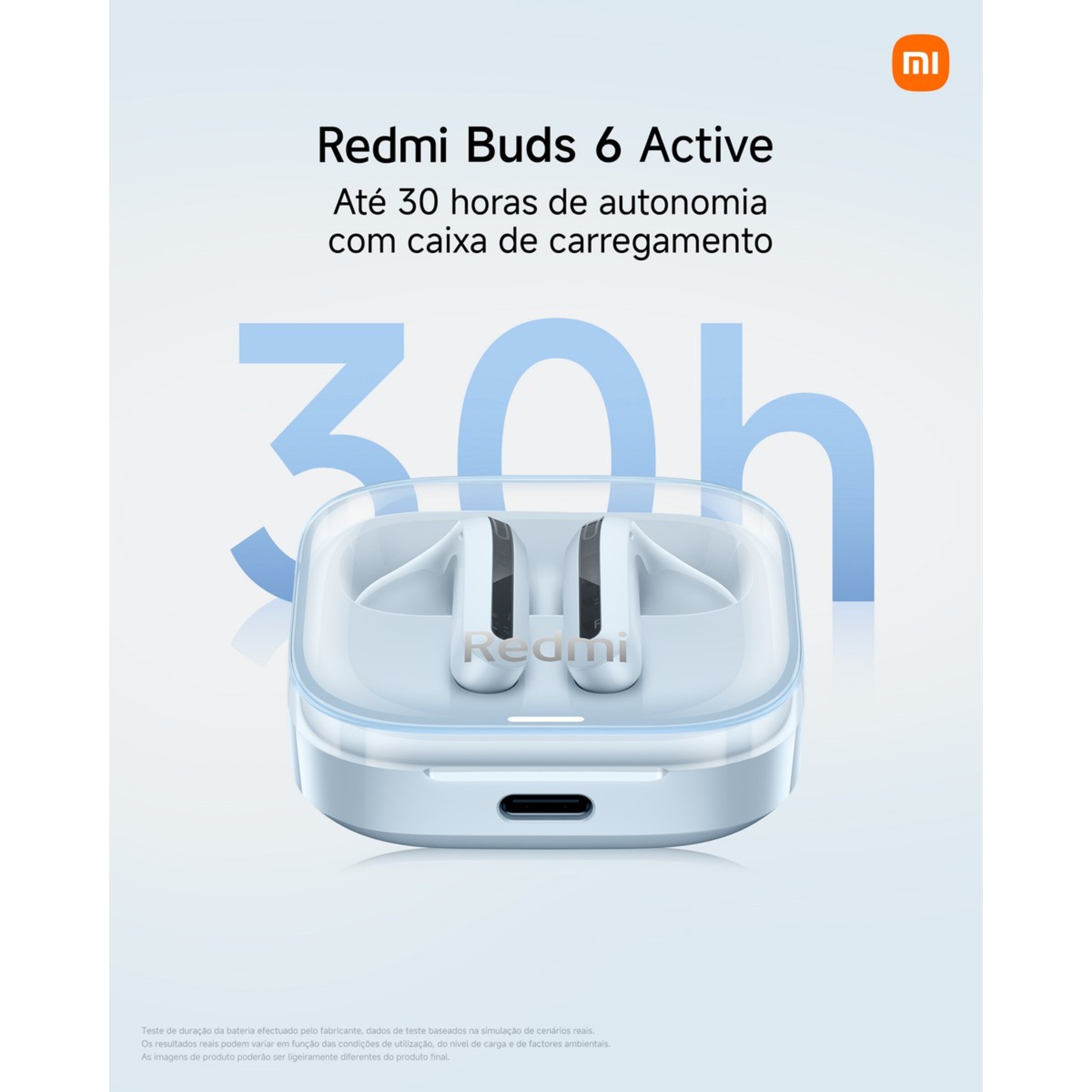 Auriculares Bluetooth Xiaomi Redmi Buds 6 Active com Redução de Ruído Azul-11