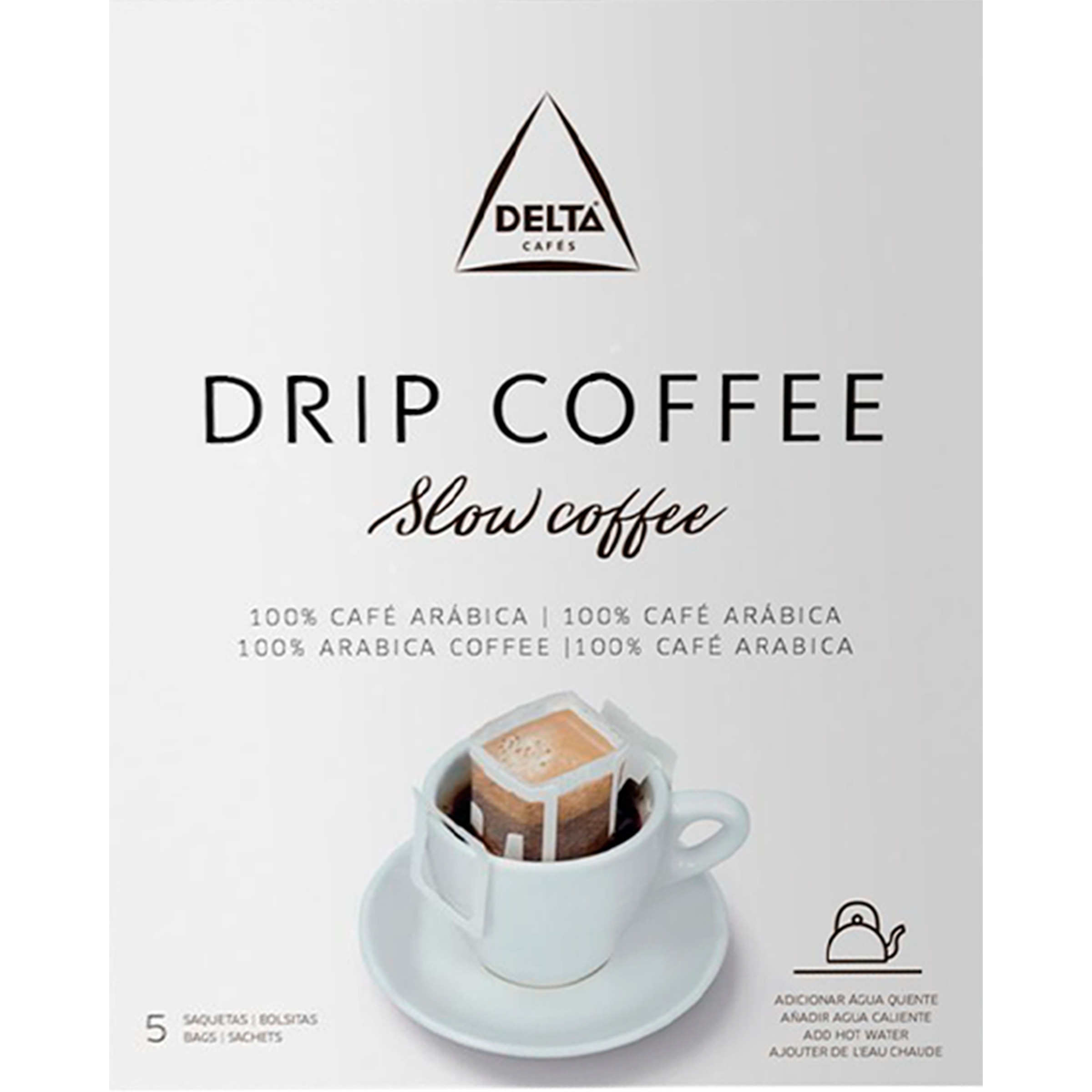 Café Moído 100% Arábica Drip Coffee embalagem 5 unidades