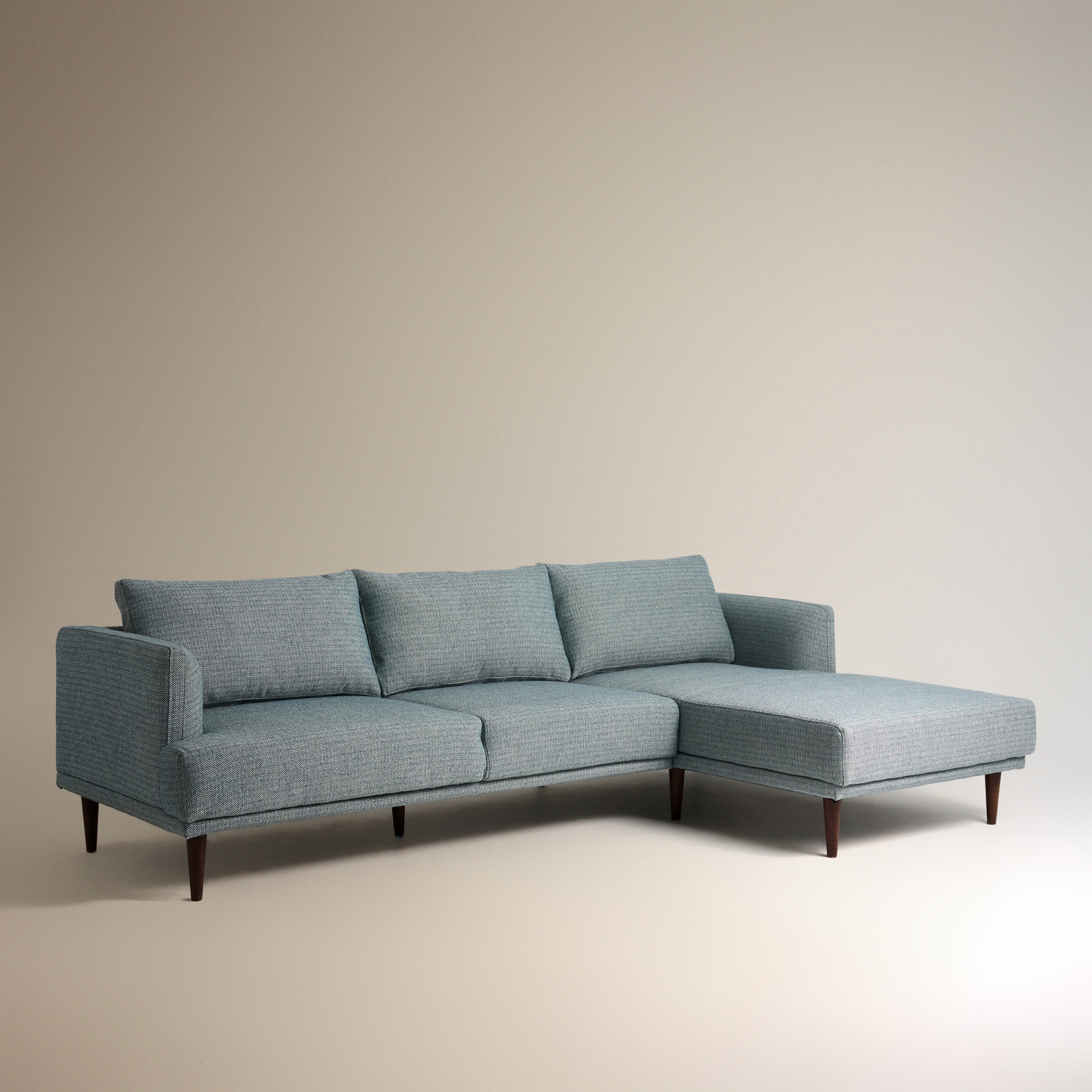 Sofá de 5 lugares com chaise longue direita Davis Room Verde-2