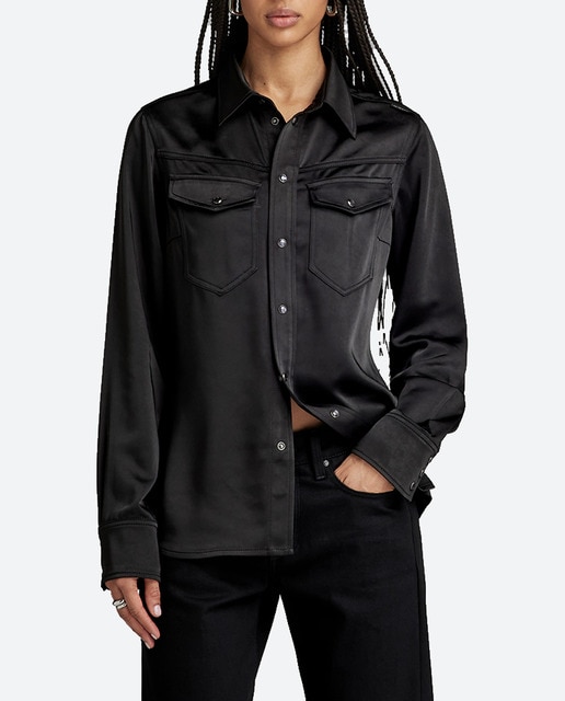 Imagen 0 de Camisa de satén Slim de mujer